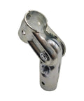 Side view of Two Pack Adjustable Two Way Pipe Clamp for One Inch Steel Pipe DIY Rack Shelf and Cart Projects showing galvanized finish.