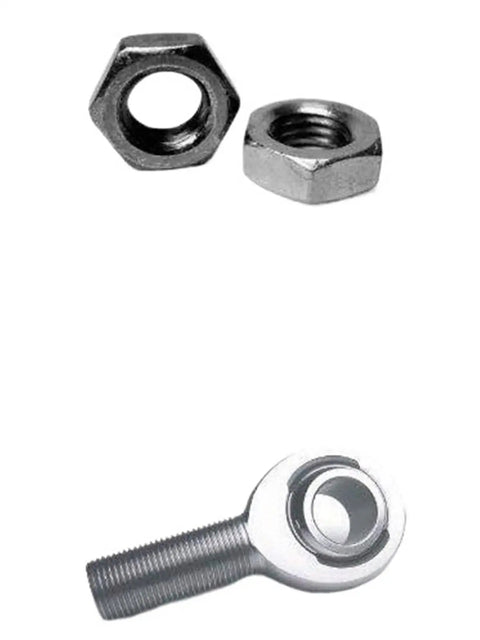 Built Tough Two Pack 16 Millimeter Male Rod Ends Steel Heim Joints Left Hand Thread Rose Joint Bearings with nuts.