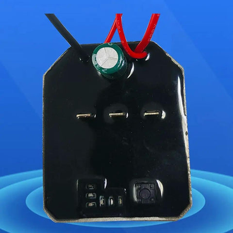 Top Tier Brushless Lithium Angle Grinder Controller Board showing wiring connections and components for efficient performance.