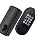 Electronic Keypad Deadbolt Lock Backlit Touchscreen Keyless Entry For Wooden Doors with keypad and smooth design.