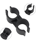 Close-up of 12 Pack Rock Solid Plastic Pipe Clamps H Type Tubing Connectors Quick Grab Snap Locks For Shop Racks Diy Pipe Linking Hardware Indoor Outdoor 25 Millimeter Black