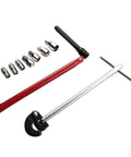 Heavy Duty Carbon Steel Faucet Wrench Set With Knuckle Savers Handles For No Sweat Sink Pulling And Stubborn Fixture Jobs, includes wrenches and sockets.