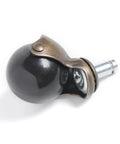 Antique Bronze Swivel Caster Wheels Built For Low Pile Carpet, black ball, tool-free setup for office chairs, smooth glide.
