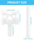 12 Piece White Vertical Blind Repair Carrier Kit Featuring Top Shelf POM Replacement Stems And Heavy Duty Straps No Sweat Headrail Update Fix For Your Space dimensions, includes carrier size 3.1cm and stem size 9cm.