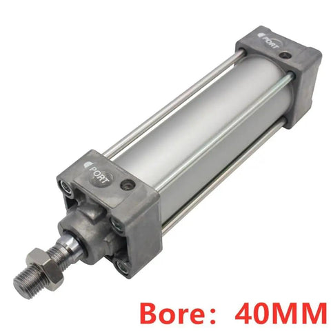 Heavy Duty Mini Pneumatic Cylinder Double Acting Single Rod Tie Rod Frame Rugged As Nails Industrial Component Built For Tight Spaces And Smooth Straight Shooter Operation 40mm bore view.