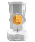 No Sweat Automatic Pet Water Dispenser And Food Feeder With Leakproof Bowl Quick Screw Mounting Kit For Crate Kennel Wall Hanging Rack Sturdy Self Filling Reservoir For Cats Dogs, white plastic bowl