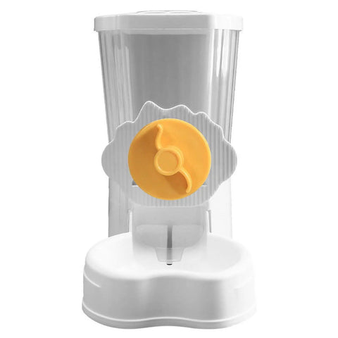 No Sweat Automatic Pet Water Dispenser And Food Feeder With Leakproof Bowl Quick Screw Mounting Kit For Crate Kennel Wall Hanging Rack Sturdy Self Filling Reservoir For Cats Dogs, white plastic bowl