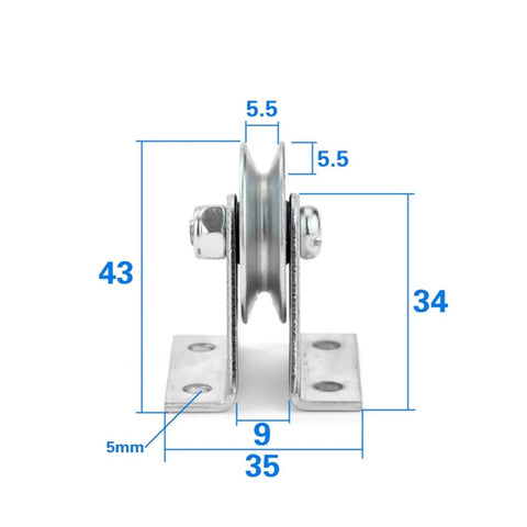 Badass All American V Groove Suspension Pulley With Tough Bearing Steel Rolling Guide Wheel, 43mm height.