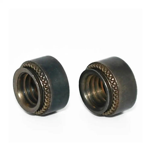 Hella Durable Carbon Steel Self Clinching Rivet Nuts Metric Threaded Inserts close-up view showing black finish and threaded interior.