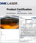 Product certification for Heavy Duty Kickass Laser Safety Glasses Built Different With Od6 Plus And Od8 Plus Lens Protection.