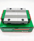 Rock Solid Heavy Duty Linear Guide Block Model HGW25HC For Cnc Machinery High Precision Bearing Rail Slider on green box.