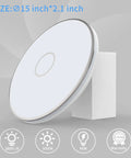 15 Inch LED Flush Mount Ceiling Light 40W 3800 Lumens Daylight 5000K Waterproof Round Fixture high-angle view on white background