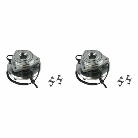Dead Quiet Wheel Hub Bearing Assembly For Jeep Wrangler Front Left Right 2 Piece Set with metal construction and clips.
