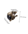 Four Pack Vintage Brass Caster Plates With Locking Wheels Heavy Duty Furniture Casters Built Like A Tank Smooth As Butter rolling platform 2.4in
