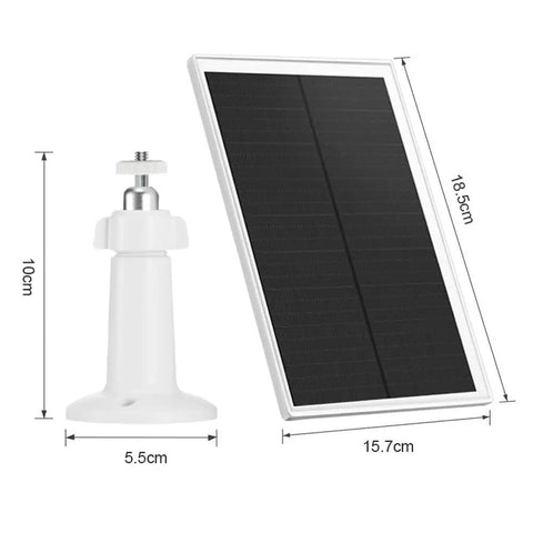 Rock Solid 6W Solar Panel Charger with Micro USB and USB C Interfaces IP66 Waterproof Rating shown with 360 rotating mount.