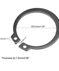 External Circlip Retaining Ring Set for Shafts, 40mm Outer Diameter, 33.2mm Inner, 1.5mm Thick, 2.8mm Hole by Uxcell