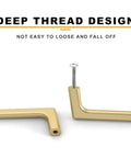 Heavy Duty Gold Cabinet Pulls Six Pack 11.3 Inch Boss Grade Kitchen Drawer Handles showing deep thread design for secure mounting.