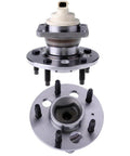 Rear Hub with Sealed Ball Bearing and Wheel Speed Sensor, 5-Lug, Pre-Greased for Buick, shown front and top view