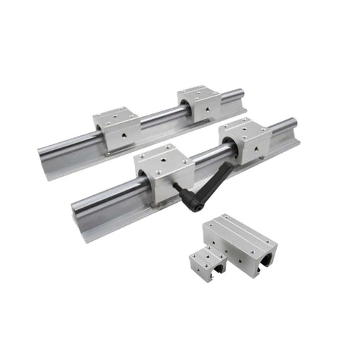 High Precision SBR20 Linear Guide Rail Kit Includes 2 Smooth Support rods up to 1 meter plus Lock Wrench And 4 Sliding Bearing Blocks For 3D Printers CNC Machines Zero Stick Slippage Super Stable Operation, SBR20 steel rails and blocks