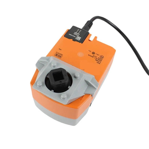 Heavy Duty Plug And Play Rotary Actuator With Foolproof Fail Safe Design For Ball Valves And Ventilation Pipes 2.5Nm showing top view with power connector.