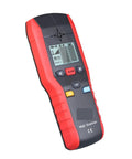 Top Shelf Handheld Wall Scanner And Stud Finder Delivers Hella Accurate Scanning Of Wood Framing Metals AC Wires Plus Live Copper Conductors For Super Easy Drywall Work, showcasing a black and red handheld design with LCD display.