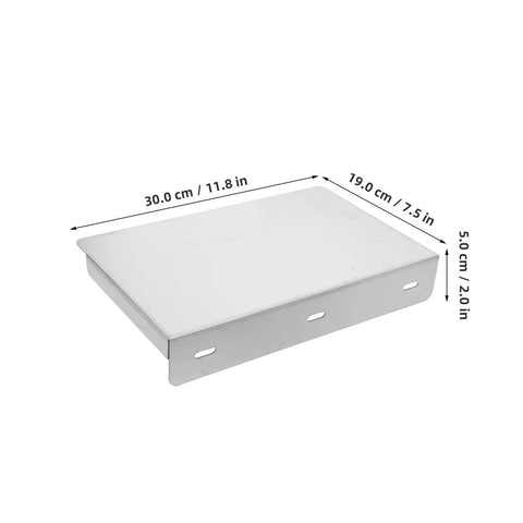 Rock Solid EV Charger Protective Housing And Weather Sealed Outdoor Enclosure, stainless steel mounting platform showing dimensions.