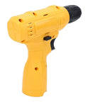 Heavy Duty Built Different Cordless Drill Driver with ergonomic yellow grip, designed for wood, metal, and ceramic use.