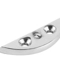 Rock Solid Marine Grade 316 Stainless Steel Turn Button Catch Latch detail with two screw holes, designed for boat hatches.