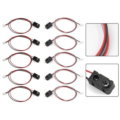 Five Pack Infrared Break Beam Distance Sensor Module With 3mm LED Indicator Arduino Friendly DIY Robotics Kit DC 3 To 5V Adjustable 3 To 80 Cm Range Digital Output Compact Sensor Includes 30 50 And 100 Cm Leads