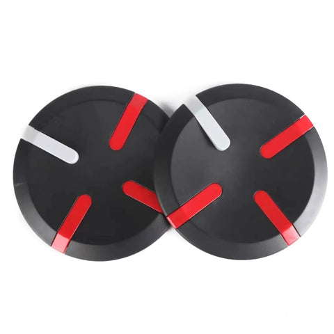 Pair Wheel Covers for Mini Pro Electric Scooter Upgrade Part, black, red accents, heavy duty protection, snug fit, 19.5cm diameter
