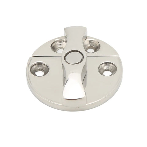 Heavy Duty Boat Door Catch Latch Slick Operating One Eighty Rotation Universal Marine Hardware Top Shelf Yacht Accessory Premium Mirror Polish Stainless Steel close-up view with polished finish.