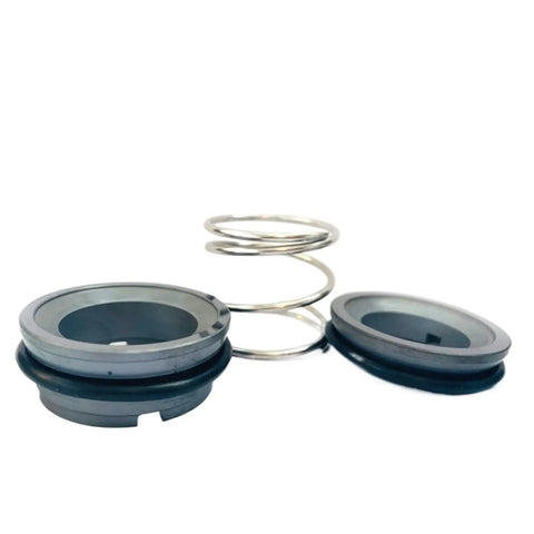 Straight Up Silicon Carbide Mechanical Seal With Heavy Duty Spring For Food Milk Water Sanitary Pumps Built Tough Under High Heat And Pressure SiC SiC Vit Pump Replacement Part, showing silicon carbide rings and steel spring.