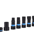 7Pcs Vacuum Hose Adapters Quick Connectors Dust Collection Expansion Kit, black and blue fittings for power tools, heavy duty rubber seal.