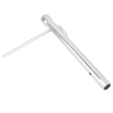 Heavy Duty Double Head Spark Plug Socket Wrench With 16mm And 21mm Hex Sockets Plus Extended Reach Bar, chrome vanadium tool.