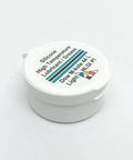 Premium High Temperature Silicone Bearing Grease And Cam Lubricant Water Resistant Formula in white tub labeled with safety instructions.