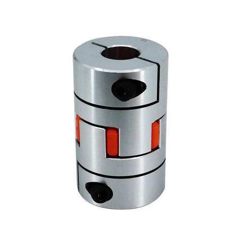 Hella Slick 1 Pc Claw Type Flexible Coupling For Stepper Servo Motors, silver, OD 30mm, 35mm length for shock absorption.