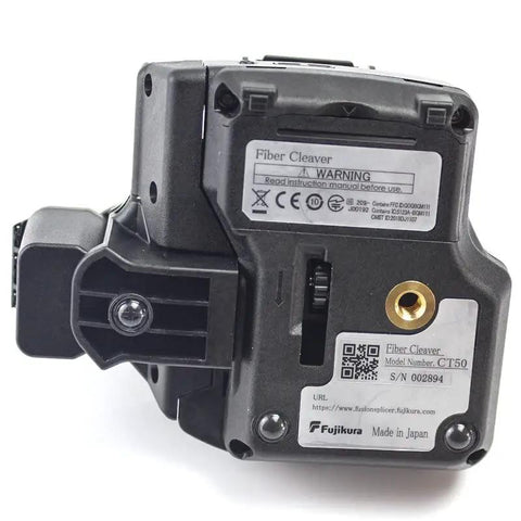 High Performance Japanese Import CT-50 Optical Fiber Cleaver showing back view with labels for precise telecom use.