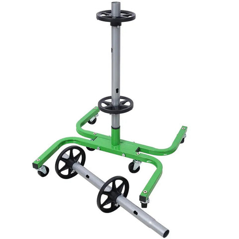 Professional Grade Tire Storage Stand With Heavy Rollers Rock Hard Carbon Steel Garage Organizer for 9-inch wide tires.
