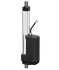 Heavy Duty Electric Linear Actuator 12000N High Thrust 24V DC Motor with a chrome shaft and black motor housing.