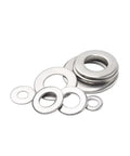 20 Pieces M8 Flat Washers 2mm Thick 20mm Outer Diameter 304 Stainless Steel SAE Fender Style Circular Washers For Screws And Bolts Heavy Duty DIY Assortment Kit, stacked