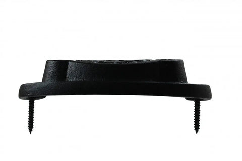 Kickass Black Wrought Iron Drawer Pulls Rock Solid Rust Resistant Powder Coat Finish 3.25 Inch Center Cup Bin Cabinet Hardware Smooth Grip Pack Of Six Built Tough, side view showing screw detail.