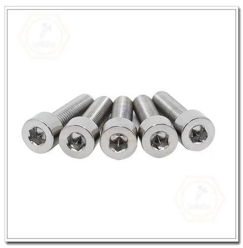 Premium M2 X 10mm Titanium Socket Cap Screws With Hex Allen Drive, set of 6, durable, rust proof fasteners for DIY projects.