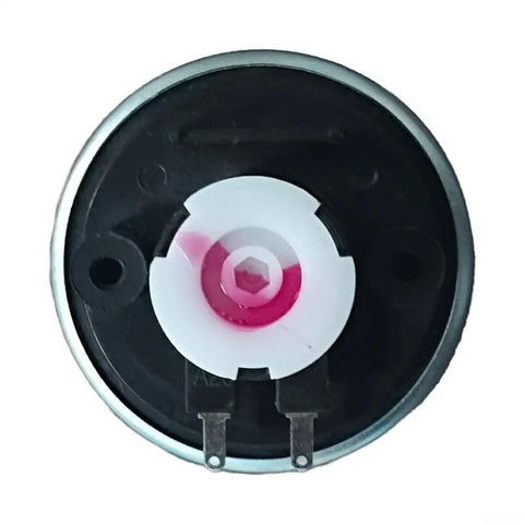 Top Load Washer Water Level Sensor Switch 00330510003 Replacement Part For Precise Water Level Detection, Prevents Overfill And Underfill, Easy No Fuss Installation In Most Top Loading Washers. Round black plastic and metal washer water level sensor switch, front view.