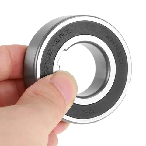 Heavy Duty Sprag Clutch Bearing One Way Freewheel Zero Backlash 25X52X15MM held by hand showing keyway design.