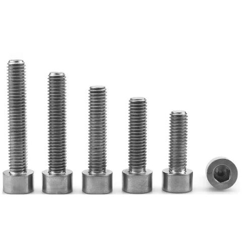 Pro Grade Titanium Socket Head Cap Screws Heavy Duty Rust Proof M12 X 120 Millimeter Fasteners displayed in various lengths.