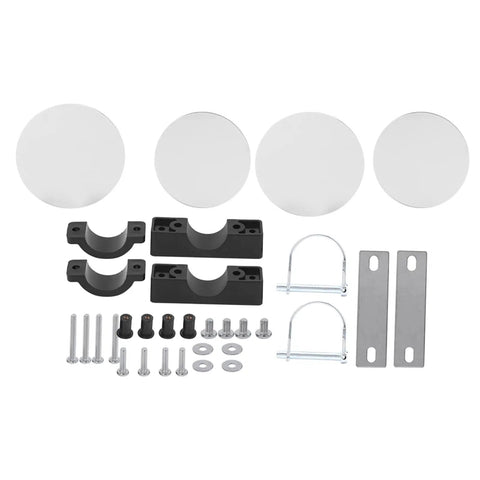 Inflatable Kayak Stabilizer Outrigger Kit With Floating Brackets And Guide Rail, components laid out for easy assembly.