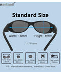 Heavy Hitting Infrared Laser Safety Goggles With Top Shelf OD4 Plus Filter Durable Polycarbonate Eyewear For 780Nm 808Nm 810Nm 830Nm Lasers Hair Salon Techs And Camera Operators standard size specifications with dimensions labeled.