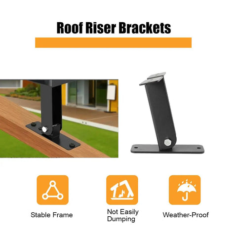 3 Pack Roof Riser Brackets Kit For Wood Beams And Pergolas Heavy Duty Adjustable Saddle Mounts For Patios Gazebos Porches And Outdoor Garden Backyards Steel Construction
