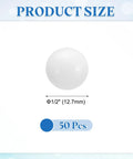 Premium Solid Pom Plastic Bearing Balls For Drawers And Cabinet Slides Low Load Rollers 1/2 inch size 50 pieces shown on blue background.