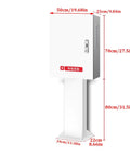 Built Tough Universal EV Charger Cover With Heavy Duty Mounting Post Waterproof Outdoor Steel Enclosure measures 50cm x 25cm x 70cm.
